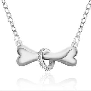 Elegant Silver Dog Bone Necklace
